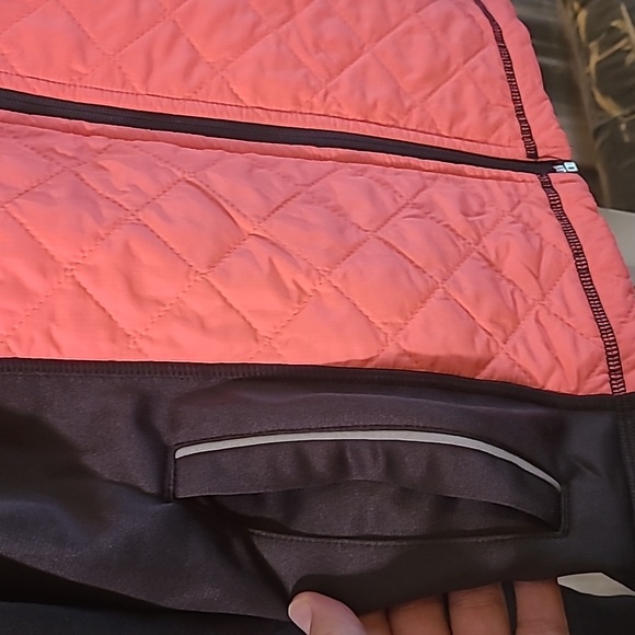 Fila Sport Womens Medium orange gray knit woven hoodie jacket sweatshirt - Picture 4 of 8